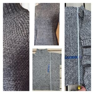 NWT💫CHAPS Women's Lrg Gray Mock Neck Sweater